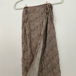 Cheetah Print Midi Wrap Skirt